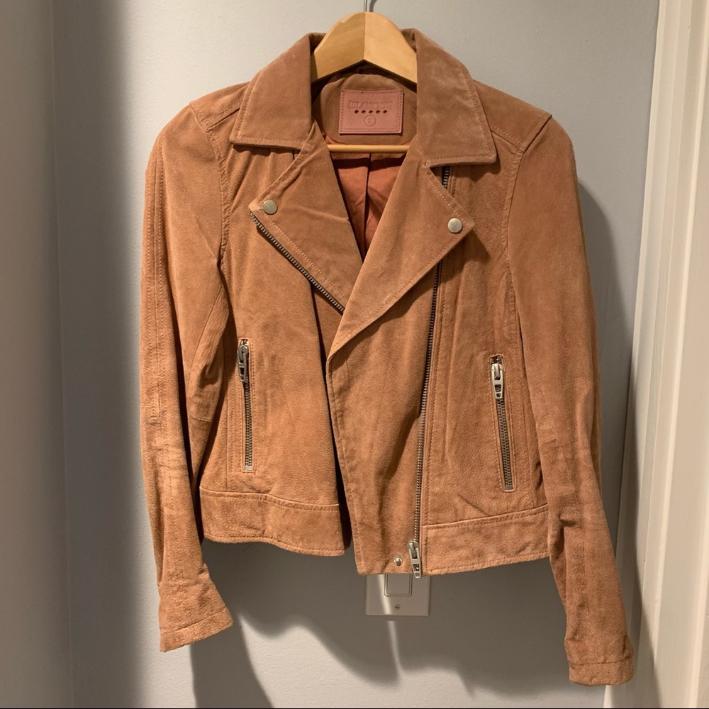 Blank NYC Pale Pink Suede Women’s Moto Jacket